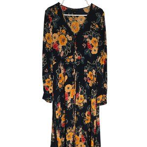 Long Tall Sally dark green dress with floral print